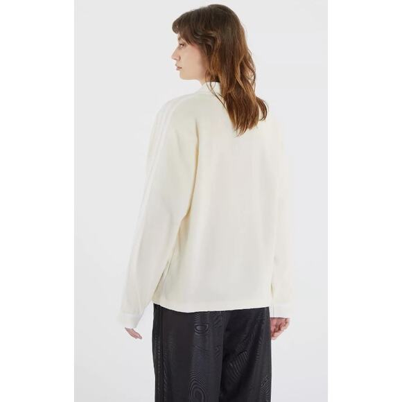 Adidas Button Down Cardigan With Logo Cream Cream White IP3761 Womens Small - Picture 2 of 16